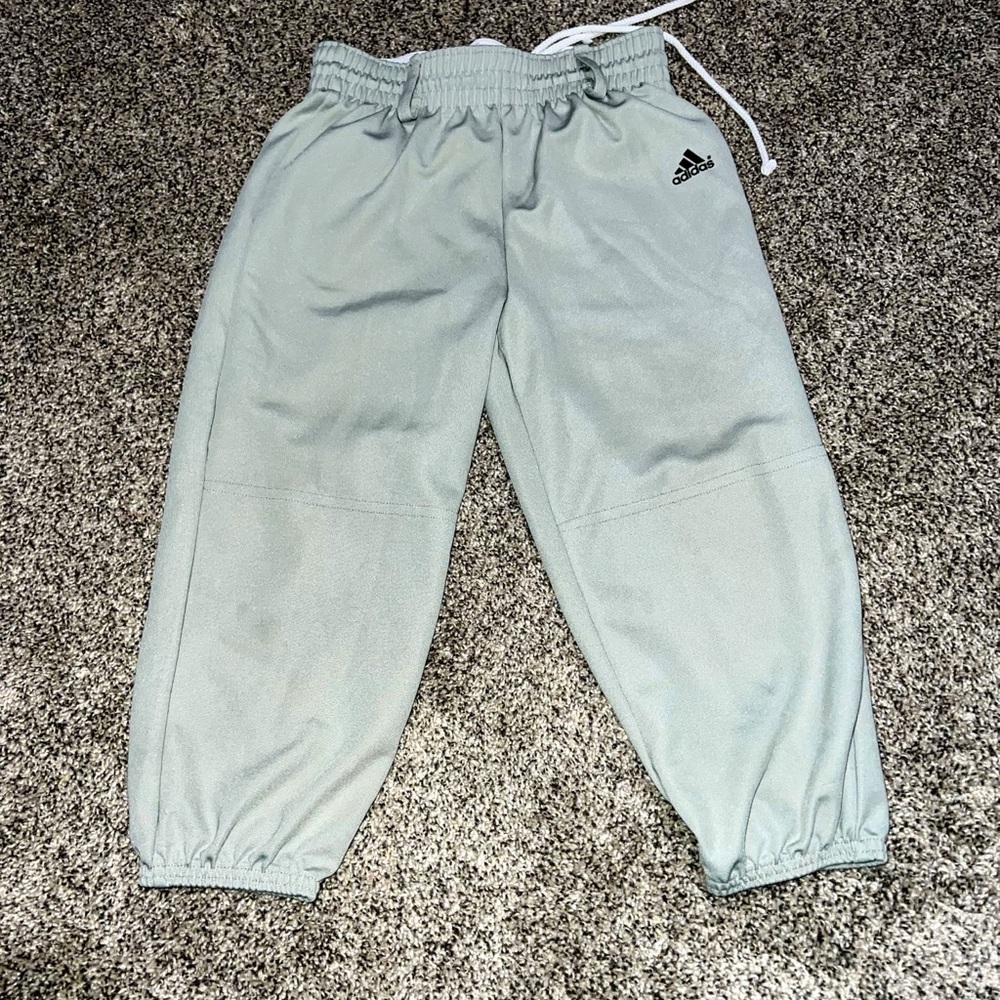 Adidas baseball pants soft grey size small